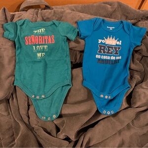 Spanish Bodysuits Short Sleeve Shirt Tops Baby Boy Size 0-3 Months